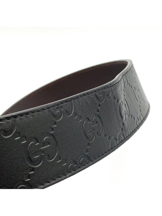 Gucci Interlocking Reversible Leather Brown Black Belt Silver main image 11